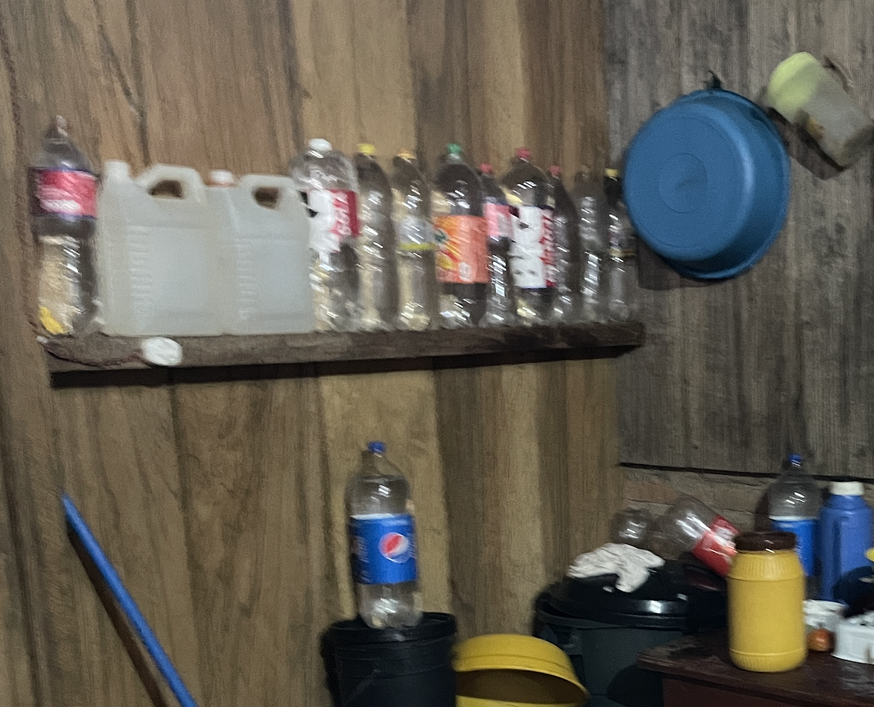 bottles of water as
                  backup for when supply fails