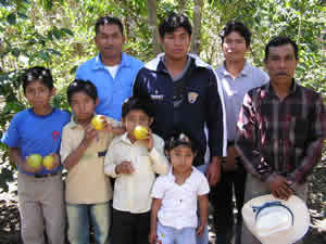Humberto with some men and boys in Santa Elena
